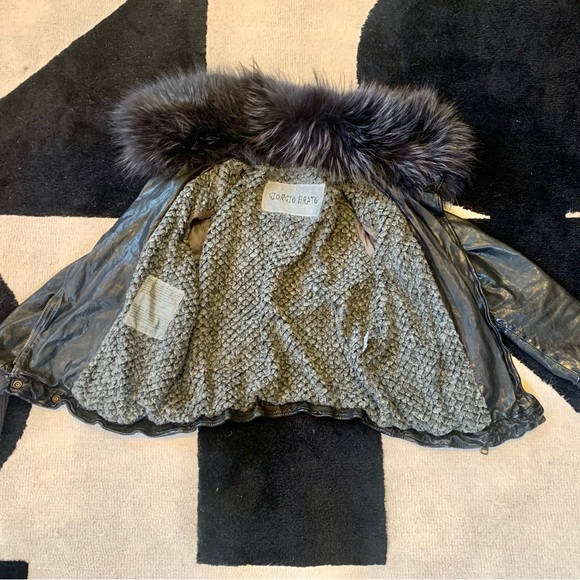 Giorgio Brato Leather Jacket with Removable Fur. Size 46z - Picture 11 of 15